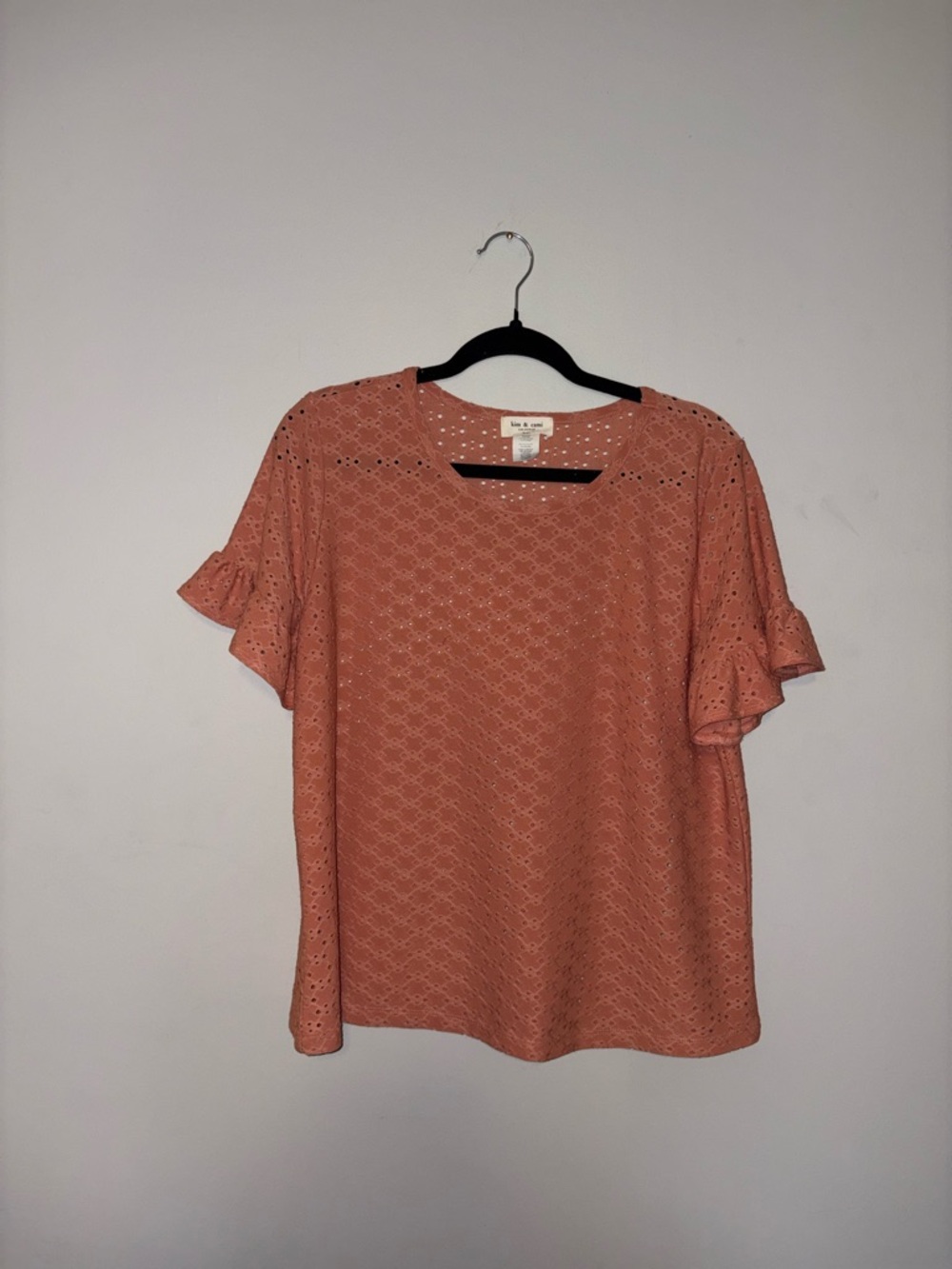 Kim & Cami ~ Pink Eyelet Blouse